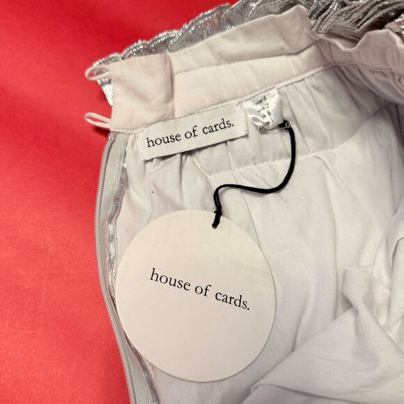 Unique Silver Metallic Skirt – Pop Art Waistband by House of Cards - Y2K-style - Picture 8 of 11